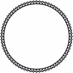 Round frame. Circle Ornamental decorative frame with floral element
