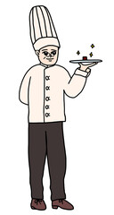 バレンタイン　人気ショコラティエ　中高年男性　全身
