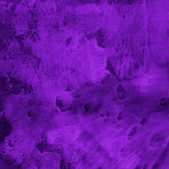 Violet ink and watercolor texture on white paper background. Paint leaks and decalcomania effects. Hand-painted gouache abstract image. Mess on the canvas.