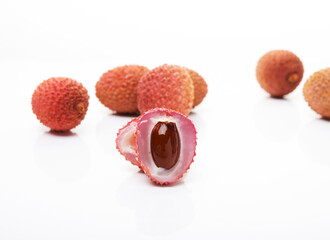 lychee fruit isolated on a white background