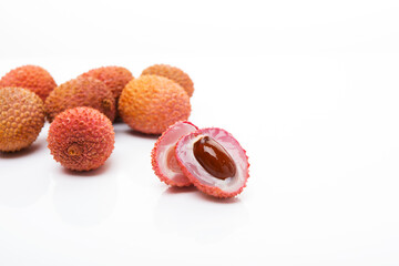 lychee fruit isolated on a white background