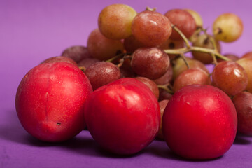 Grapes and plum