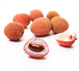 lychee fruit isolated on a white background