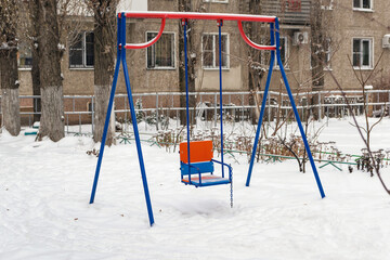 nobody playground due to cold winter weather