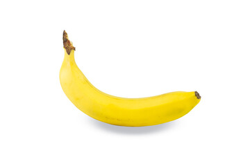 Ripe yellow banana. Isolated on white background.