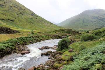 A view of the Scotland Countryside near Glencoe and Ben Nevis