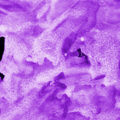 Violet ink and watercolor texture on white paper background. Paint leaks and decalcomania effects....