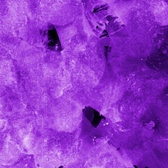 Violet ink and watercolor texture on white paper background. Paint leaks and decalcomania effects....