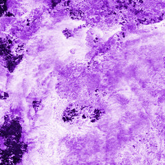Violet ink and watercolor texture on white paper background. Paint leaks and decalcomania effects. Hand-painted gouache abstract image. Mess on the canvas.