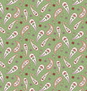 SEAMLESS PATTERN ETHNIC, CACHEMIRE & FLOWERS. RAPPORT INCLUDE IN THIS AMAZING PAISLEY. HAND DRAW ELEMENTS. 
