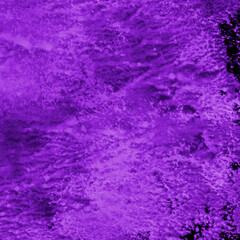 Violet ink and watercolor texture on white paper background. Paint leaks and decalcomania effects. Hand-painted gouache abstract image. Mess on the canvas.