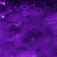 Violet ink and watercolor texture on white paper background. Paint leaks and decalcomania effects. Hand-painted gouache abstract image. Mess on the canvas.