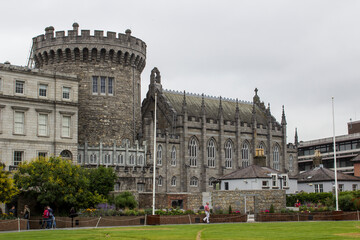 The Round Tower and ancient chapel of Dublin Castle in Ireland