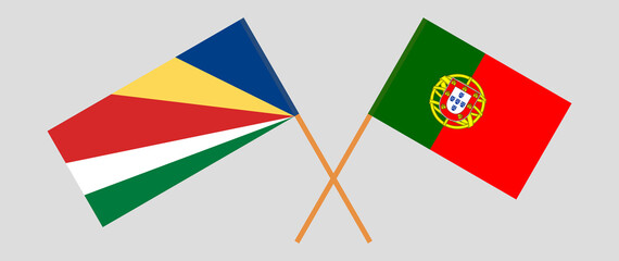 Crossed flags of Portugal and Seychelles
