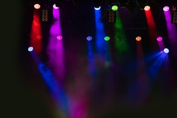 Obraz na płótnie Canvas Stage light and smoke on stage, lighting and spotlights.
