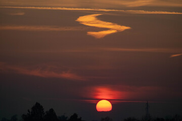 sunset Milano city after lockdown 2020