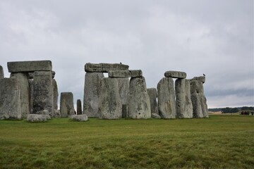 Fototapeta na wymiar A view of Stonehenge stones, prehistoric monument in Wiltshire, England, Great Britain. 