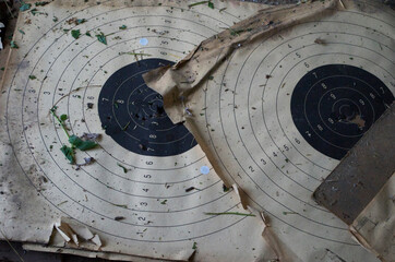 Old and damaged shooting targets. © Iza
