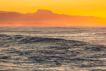 Huge waves on the city of Biarritz at the Basque Country's coast.