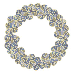 Vector ornamental autumn isolated floral vignette botanical design garland of leaves in pastel colors