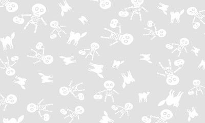  gray skulls and cats background.