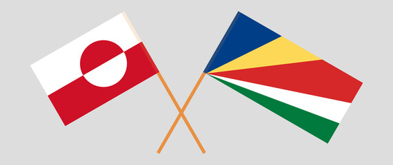 Crossed flags of Greenland and Seychelles