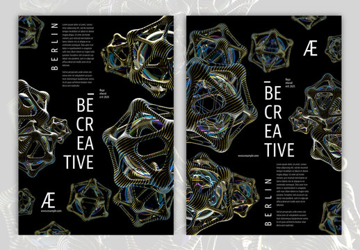 Modern Poster Design Layout with Abstract Organic Shapes Background