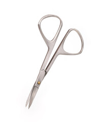 Small sharp nail scissors isolated on white background