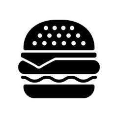 Burger vector glyph icon. Fast food sign