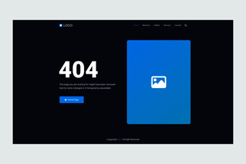 Vector 404 error page not found UI UX template for website.