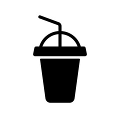 Soft drink vector glyph icon. Fast food sign