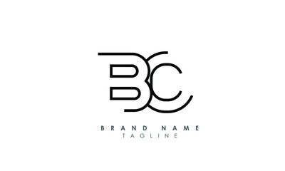 Alphabet letters Initials Monogram logo BC, CB, B and C, Alphabet Letters BC minimalist logo design in a simple yet elegant font, Unique modern creative minimal circular shaped fashion brands