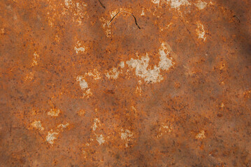 Rusty weathered tin surface closeup as grunge metal background