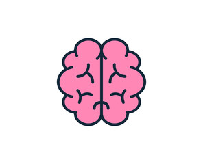Brain line icon. High quality outline symbol for web design or mobile app. Thin line sign for design logo. Color outline pictogram on white background