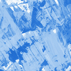 Modern contemporary acrylic background. Blue texture made with a palette knife. Abstract painting on paper. Mess on the canvas.