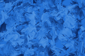 Obraz premium Modern contemporary acrylic background. Blue texture made with a palette knife. Abstract painting on paper. Mess on the canvas.