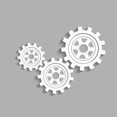 Metal gears. Factory gears vector icon. Mechanical gear. The image of the gear. Machine gear. Cogwheel gear