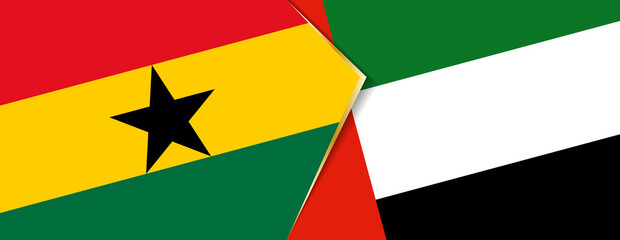 Ghana and United Arab Emirates flags, two vector flags.