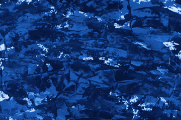 Modern contemporary acrylic background. Blue texture made with a palette knife. Abstract painting on paper. Mess on the canvas.