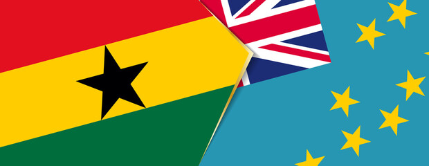 Ghana and Tuvalu flags, two vector flags.