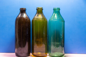 Antique Argentine Edible Oil Storage Glass Bottles