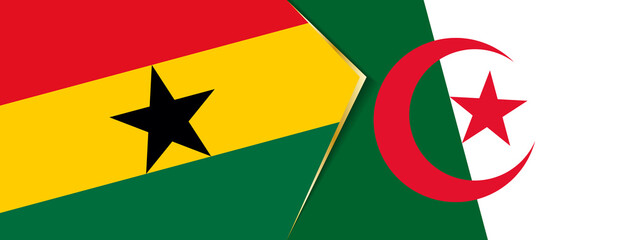 Ghana and Algeria flags, two vector flags.