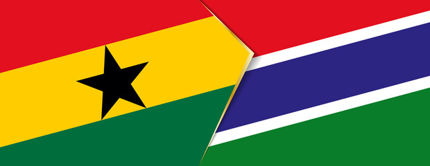 Ghana and Gambia flags, two vector flags.