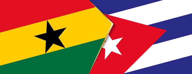 Fototapeta na wymiar Ghana and Cuba flags, two vector flags.