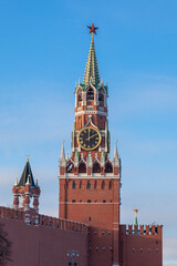Fototapeta na wymiar Spasskaya Tower of the Moscow Kremlin