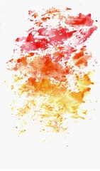 Bright juicy watercolor prints of leaves and mandarin on paper.  Warm tones