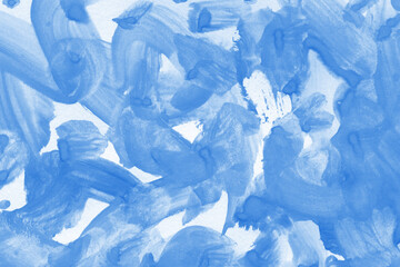 Obraz premium Modern contemporary acrylic background. Blue texture made with a palette knife. Abstract painting on paper. Mess on the canvas.