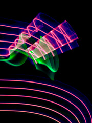light painting  abstrait multicolores lignes luminescence