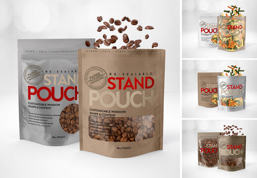 2 Paper Pouches Packaging Mockup