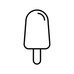 Ice cream flat icon. Pictogram for web. Line stroke. Isolated on white background. Vector eps10